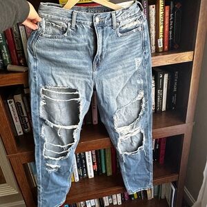 American Eagle Distressed Mom Jeans
